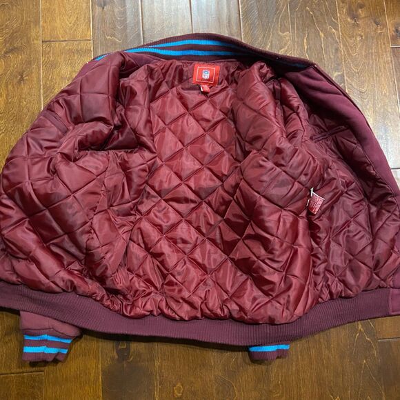 NFL Super Bowl XLII Arizona 2008 Burgundy Teal Bomber Varsity Coat Men's Size XL - Picture 7 of 11
